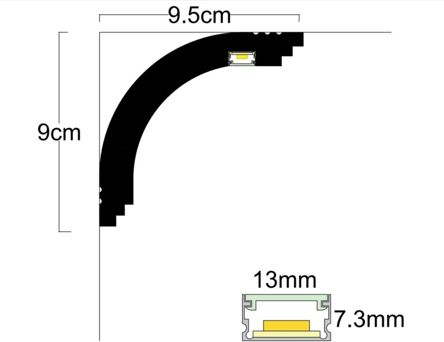 Профил за скрито LED осветление LD-56