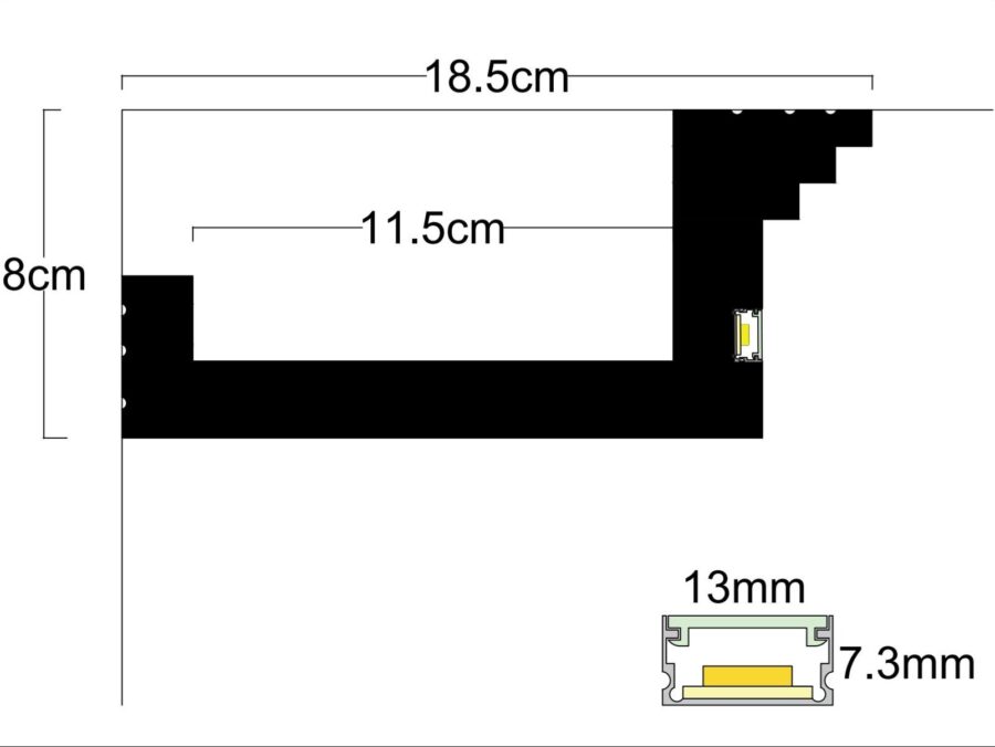 Профил за скрито LED осветление LD-61